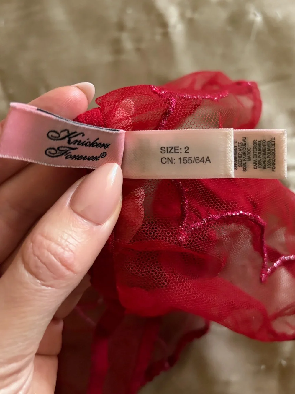 Agent Provocateur Red Sparkle Pink lurex brief size 2